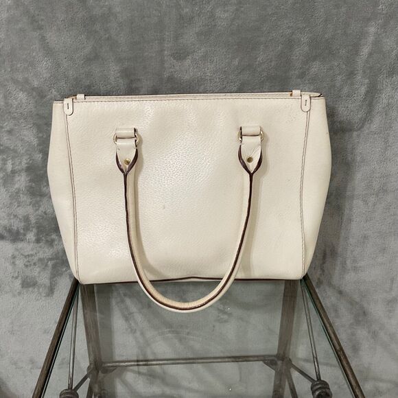 Kate Spade Leather Handbag/tote Ivory Triple compartment footed bag - Picture 6 of 16